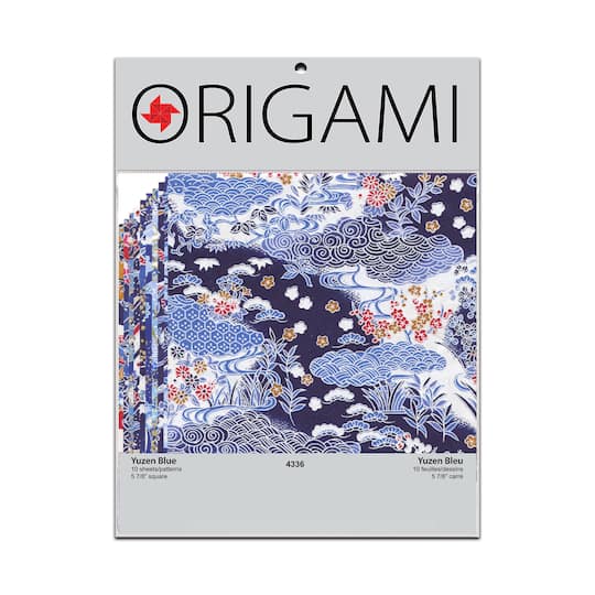 Yasutomo Blue Yuzen 6&#x27;&#x27; Origami Paper, 10 Sheets
